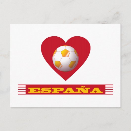 ESPAÑA Fútbol Corazón y Bufanda Brasil 2014 Briefkaart (Voorkant)