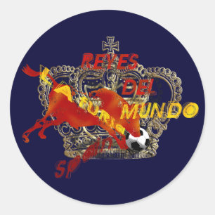 Espana Reyes Del Mundo Toro Futbol Geschenken Ronde Sticker