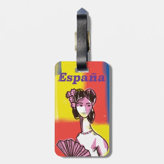 España, Spaanse vakantieposter. Bagagelabel (Achterkant verticaal)