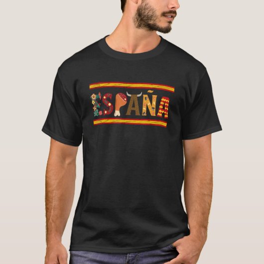 Espana Spain Flag Fiesta Spain Roots Espanol Spa T-shirt (Voorkant)