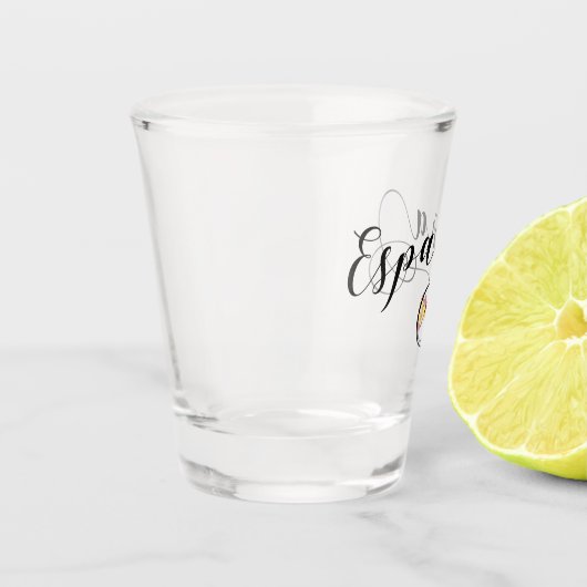 España Spain Flag Heart Script Shot Glas (Links)