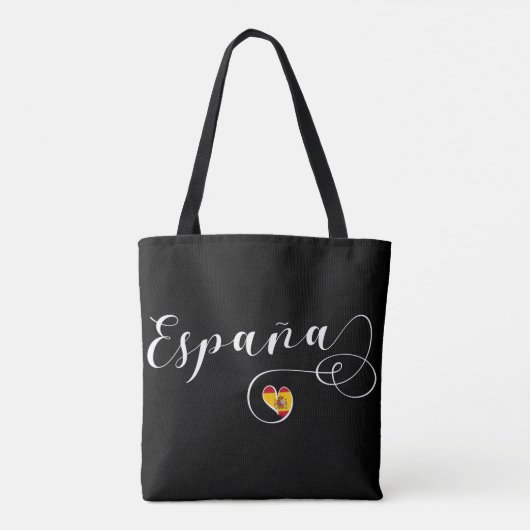 España Spain Flag Heart, Spaans Tote Bag (Achterkant)
