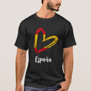 Espana Spain Flag Heart Spanish Roots Espanol Sp T-shirt
