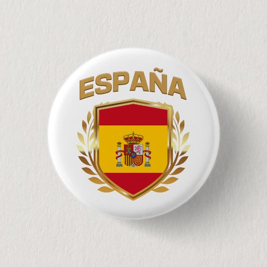 Espana Spain Flag Shield Ronde Button 3,2 Cm (Voorkant)