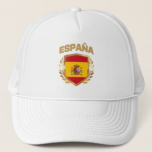 Espana Spain Flag Shield Trucker Pet (Voorkant)