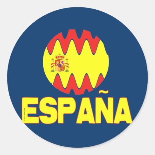 Espana Spanje La Furia Roja Futbol Ronde Sticker (Voorkant)