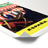 Espana Spanje Vintage Reisposter Gerestaureerd Poster (Hoek)