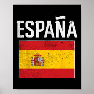 Espana Spanje Vlag Spaanse Voetbal Mannen Vrouwen  Poster