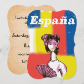 España vintage poster kaart (Voorkant / Achterkant)