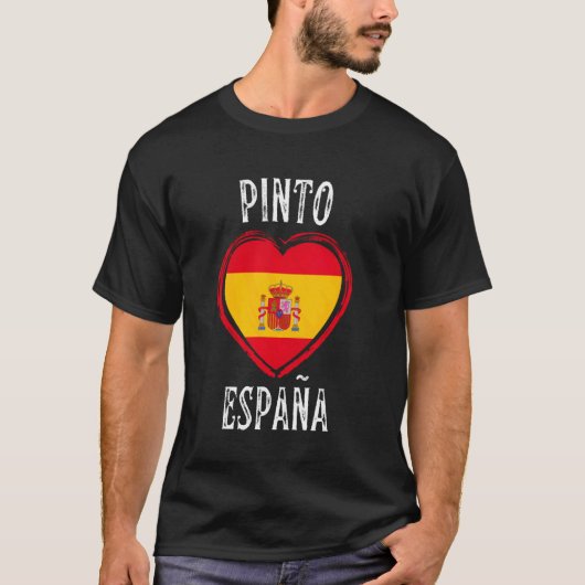 España Vlag Hart Pinto Stad T-shirt (Voorkant)