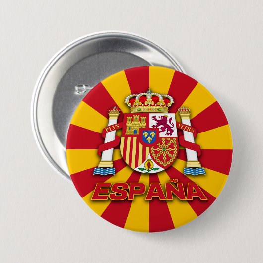 Espana Wapen Ronde Button 7,6 Cm (Voorkant /achterkant)