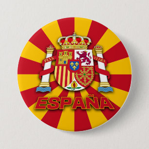 Espana Wapen Ronde Button 7,6 Cm