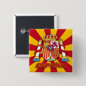 Espana Wapen Vierkante Button 5,1 Cm (Voorkant /achterkant)