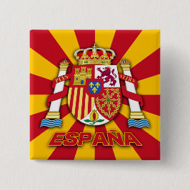 Espana Wapen Vierkante Button 5,1 Cm
