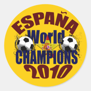 Espana World Champions vlag van Spanje Ronde Sticker