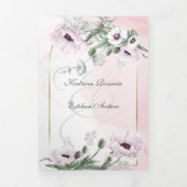 Español English Flores Rosas Pink Flowers Drieluik Uitnodiging (Cover)