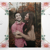 Español English Peonias Rosas Pink Peonies Drieluik Uitnodiging (Binnenkant midden)