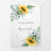 Español English Sunflower Girasoles Amarillos Drieluik Uitnodiging (Cover)