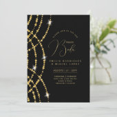 Espanol Invitación Boda Elegant Black Gold Wedding Kaart (Staand voorkant)