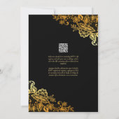 Espanol Invitación Boda Elegant Black Gold Wedding Kaart (Achterkant)