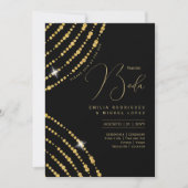 Espanol Invitación Boda Elegant Black Gold Wedding Kaart (Voorkant)