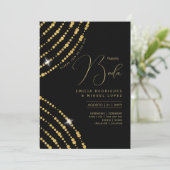 Espanol Invitación Boda Elegant Black Gold Wedding Kaart (Staand voorkant)