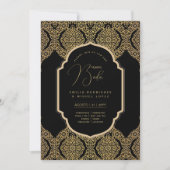 Espanol Invitación Boda Elegant Black Gold Wedding Kaart (Voorkant)