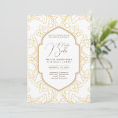 Espanol Invitación Boda Elegant White Gold  Kaart (Staand voorkant)