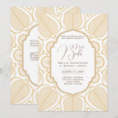 Espanol Invitación Boda Elegant White Gold Kaart (Voorkant / Achterkant)