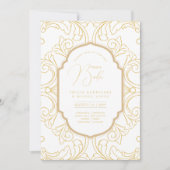 Espanol Invitación Boda Elegant White Gold Wedding Kaart (Voorkant)