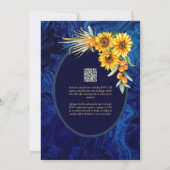 Espanol Invitación Boda Rustic Blue Sunflower Inv Kaart (Achterkant)