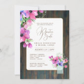 Espanol Invitación de Boda Floral Wedding Rustic I Kaart (Voorkant)