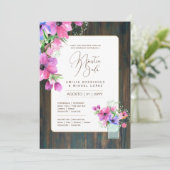 Espanol Invitación de Boda Floral Wedding Rustic I Kaart (Staand voorkant)