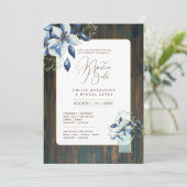 Espanol Invitación de Boda Floral Wedding Rustic I Kaart (Staand voorkant)