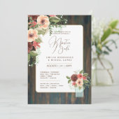 Espanol Invitación de Boda Floral Wedding Rustic I Kaart (Staand voorkant)