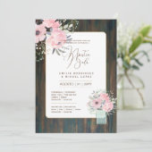 Espanol Invitación de Boda Floral Wedding Rustic I Kaart (Staand voorkant)