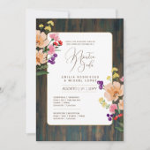 Espanol Invitación de Boda Floral Wedding Rustic I Kaart (Voorkant)