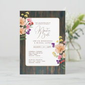 Espanol Invitación de Boda Floral Wedding Rustic I Kaart (Staand voorkant)
