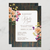 Espanol Invitación de Boda Floral Wedding Rustic I Kaart (Voorkant / Achterkant)