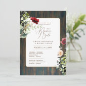 Espanol Invitación de Boda Floral Wedding Rustic I Kaart (Staand voorkant)