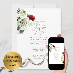 Espanol Invitación de Boda Summer Floral Wedding I Kaart