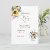 Espanol Invitación de Boda Summer Floral Wedding I Kaart (Staand voorkant)
