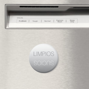 Español Limpios Sucios Round Dishwasher Magneet