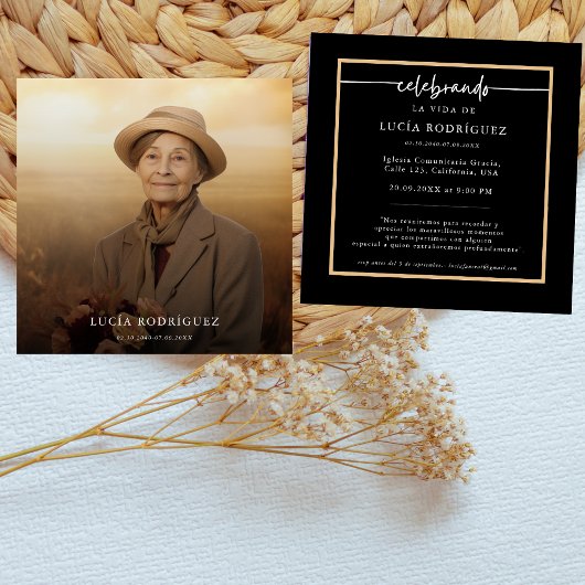 Espanol Memorial Service | Spaanse foto begrafenis Kaart