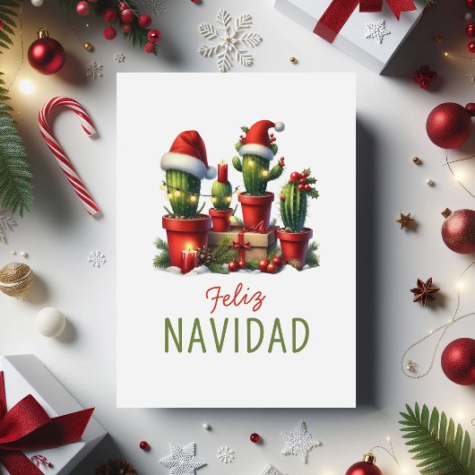 Espanol Mexicaanse Feliz Navidad Cactus Feestdagen Kaart