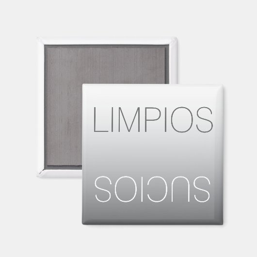 Español Modern Limpios Sucios Dishwasher Magneet (Voorkant / Achterkant)