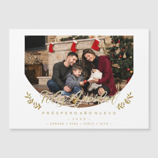 Español Moderna Tipografía Feliz Navidad Foto (Voorkant)