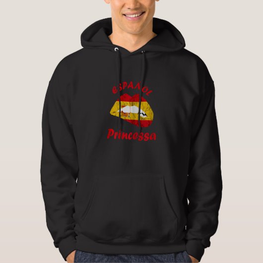Espanol Princessa Lips Spanish Flag Spanish Pride Hoodie (Voorkant)