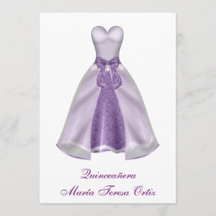 Español Púrpura Invitación Quinceañera 15 Años Kaart