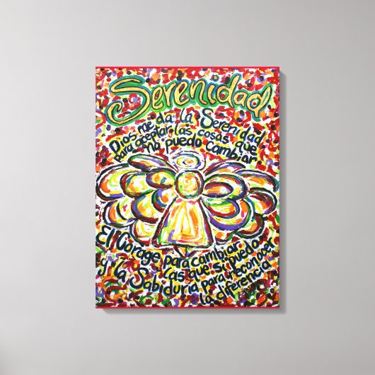 Español Serenity Prayer Angel Art Canvas (Voorkant)